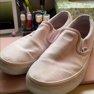 Size 8 Ballerina pink slip on vans